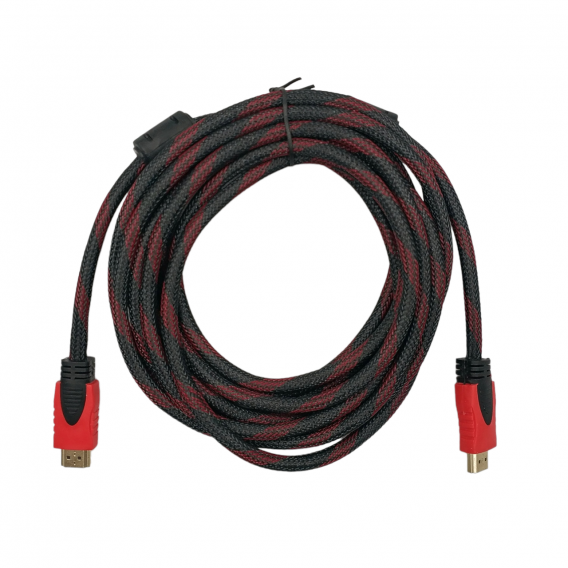 Кабель HDMI - HDMI / V1.4 / 5 метрів / Нейлоновий / Чорний