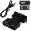 Перехідник HDMI - VGA для передачі відео і аудіо сигналу / Чорний