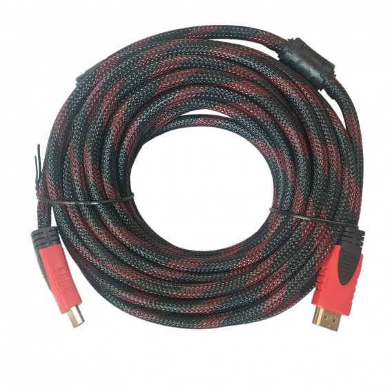 Кабель HDMI - HDMI / V1.4 / 10 метрів / Нейлоновий / Чорний