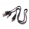 Кабель Mini USB jack 3.5 / для Колонок MP3 Плеєра Аудіо Стерео / 0.5 метра / Чорний