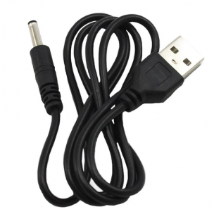 Кабель USB-DC 3.5mm для фонариков, ночников / 1 метр / Черный