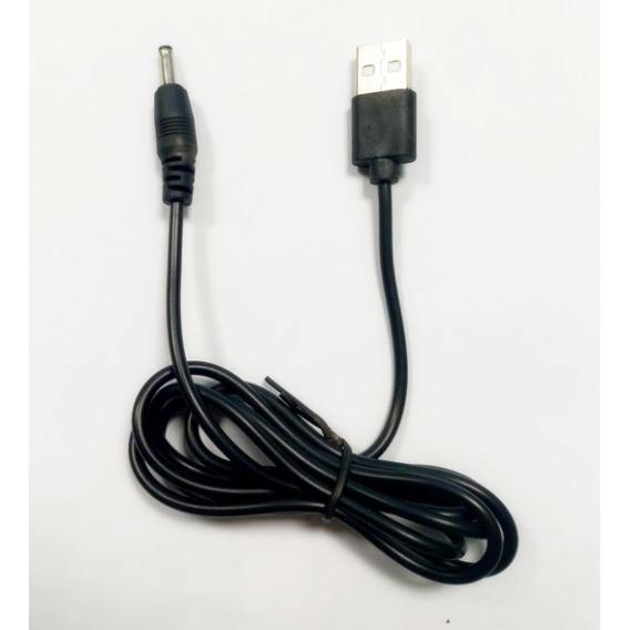 Кабель USB - DC 3.5 mm для ліхтариків, нічників / 1 метр / Чорний