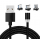 Магнітний кабель X-Cable 3в1 (Type-C, Micro USB, Lighting) / Круглий 360 градусів / Чорний