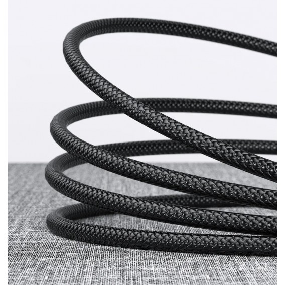 Магнітний кабель USLION 2 в 1 (Швидка зарядка 5A) / Type-C - USB / 540 градусів / Круглий / 100 см. / Чорний