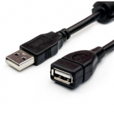 Кабель-удлинитель USB 2.0 AM-AF с ферритом 1.5 метра черный
