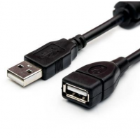 Кабель-подовжувач USB 2.0 AM-AF з феритом 1.5 метра чорний Кабель-подовжувач USB 2.0 AM-AF з феритом 1.5 метра чорний