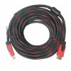 Кабель HDMI - HDMI / V1.4 / 15 метрів / Нейлоновий / Чорний