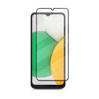 Закаленное защитное стекло на смартфон Samsung A04S / Черная рамка