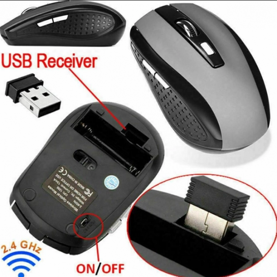 Бездротова мишка Wireless Mouse G-109 / Комп'ютерна мишка бездротова 2.4GHz / Чорний-Сірий