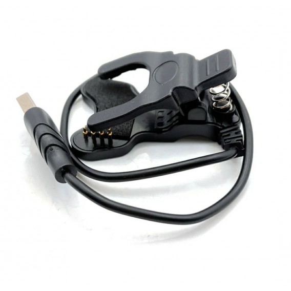 Адаптер USB кабель для смарт-годинника на 4 контакти 9 мм. 30 см. / Чорний