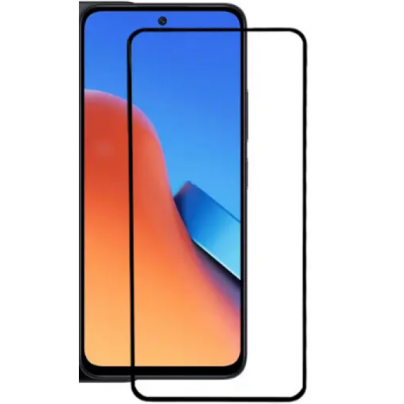 Загартоване захисне скло (21D) на смартфон Xiaomi Redmi Note 13 / Чорна рамка