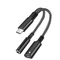 Перехідник для навушників 2 в 1 Type-C + AUX 3.5 Google Pixel / Чорний