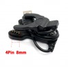 Адаптер USB кабель для смарт-годинника на 4 контакти 8 мм. 30 см. / Чорний