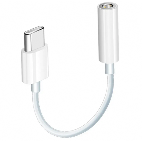 Перехідник з Type-C на аудіо 3.5 mm для Iphone16, 16 Pro, 16 Pro Max, 16 Plus / Білий