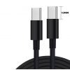 Кабель для захищених смартфонів (PD 30W) Type-C - Type-C (конектор 10 mm.) 1 метр \ Чорний