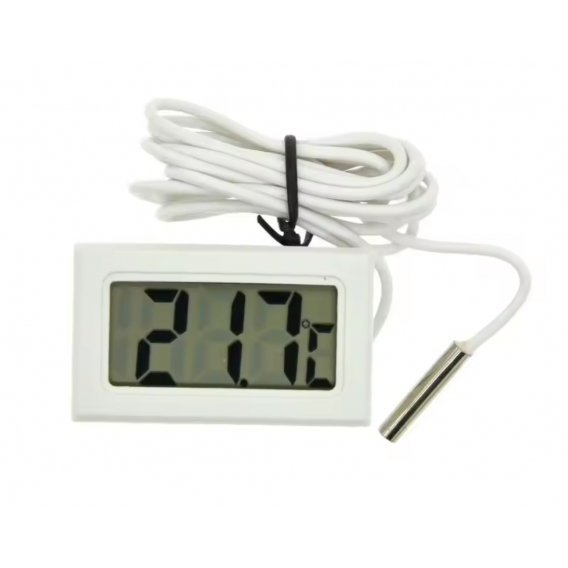 Термометр TPM-10 з виносним датчиком температури для акваріума \ Білий