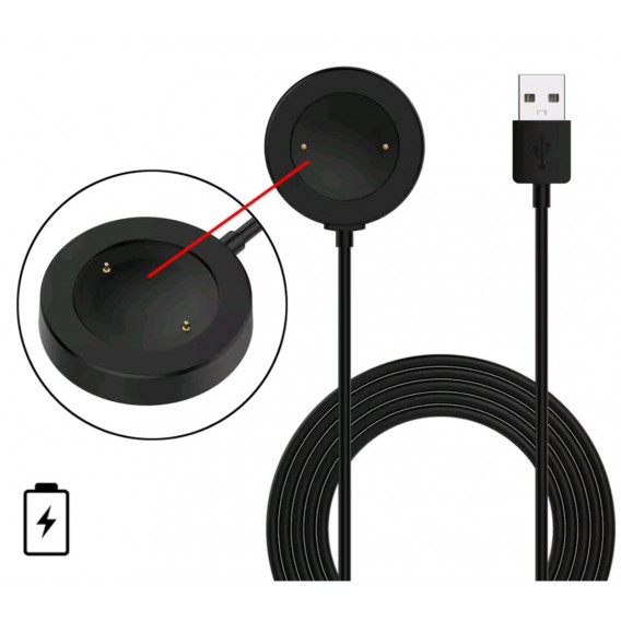 Магнітний USB кабель на смарт-годинник Honor Watch 5, GS4 / 100 см. / Чорний