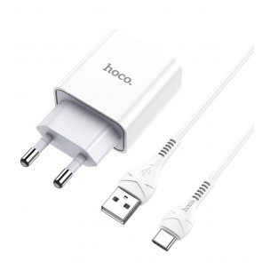 Зарядка USB Hoco C81A з кабелем Type-c \ 5V 2.1 А \ Білий