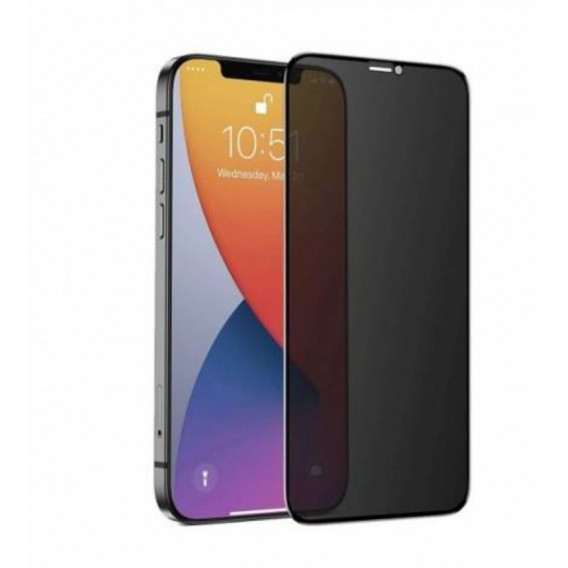 Захисне скло Антишпигун на Iphone 12 \ Чорна рамка