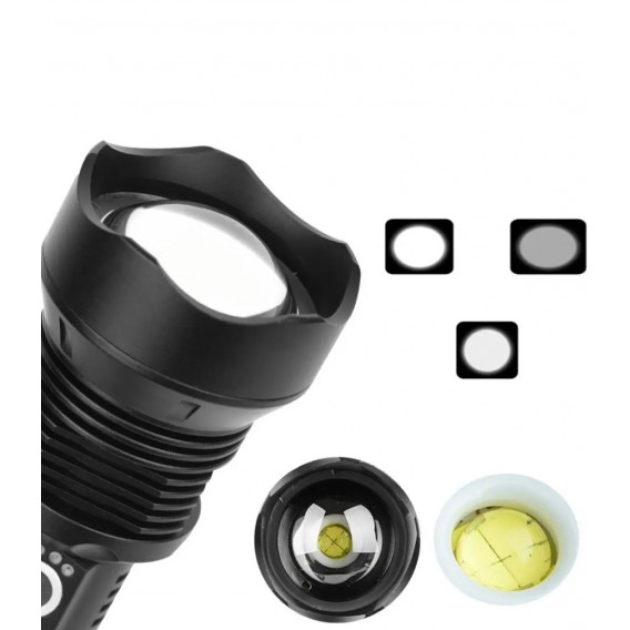 Світлодіодний ліхтарик BL- X92-P70 / 2шт. 18650 / Зарядка Type-c / Чорний