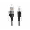 Нейлоновий кабель USB - Type-c для швидкої зарядки смартфонів \ 3 метра \ Сірий