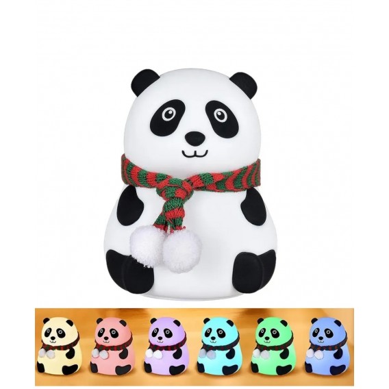 Нічник різнокольоровий акумуляторний панда / керування дотиком / Зарядка Type-c