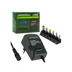 Зарядка універсальна 7 конекторів/3, 4.5, 6, 7.5, 9, 12 Вольт/100 см./Чорний