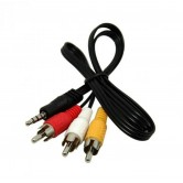 Аудио кабель из Mini jack 3.5 мм. на 3 шт. RCA / 50 cм. Черный Аудио кабель из Mini jack 3.5 мм. на 3 шт. RCA / 50 cм. Черный