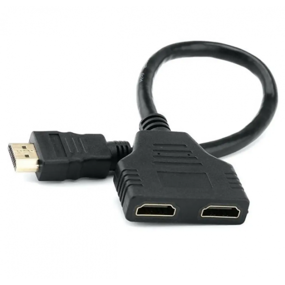 Адаптер розгалужувач HDMI на 2 HDMI (спліттер) / Комутатор / Чорний