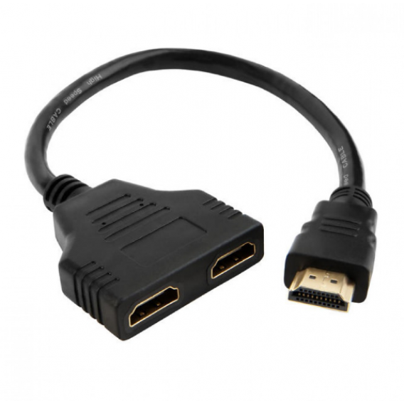 Адаптер розгалужувач HDMI на 2 HDMI (спліттер) / Комутатор / Чорний