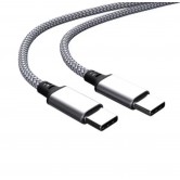Кабель Type-C to Type-C 60W 8 метрів нейлоновий Grey