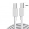 Кабель для защищенных смартфонов (PD 30W) Type-C - Type-C (коннектор 10 mm.) 1 метр \ Белый
