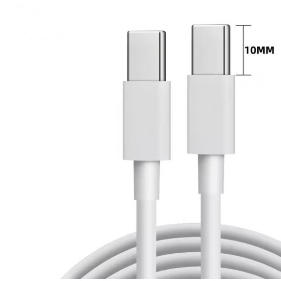 Кабель для защищенных смартфонов (PD 30W) Type-C - Type-C (коннектор 10 mm.) 1 метр \ Белый Кабель для защищенных смартфонов (PD 30W) Type-C - Type-C (коннектор 10 mm.) 1 метр \ Белый
