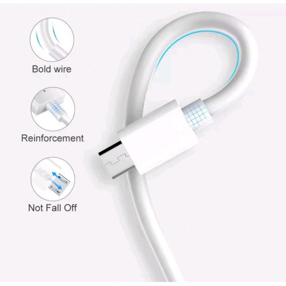 Кабель Micro-USB to USB 2.4A 1m White