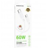 Дата-кабель Type-C to Type-C Borofone X115 60W 1m White