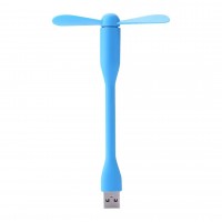 Мини вентилятор USB для компьютера Pover Bank / Голубой