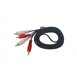 Аудіо кабель з 2 шт. RCA на 2 шт. RCA / 1.5 м / Чорний Аудіо кабель з 2 шт. RCA на 2 шт. RCA / 1.5 м / Чорний