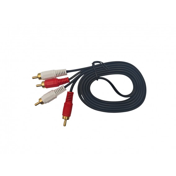 Аудіо кабель з 2 шт. RCA на 2 шт. RCA / 1.5 м / Чорний