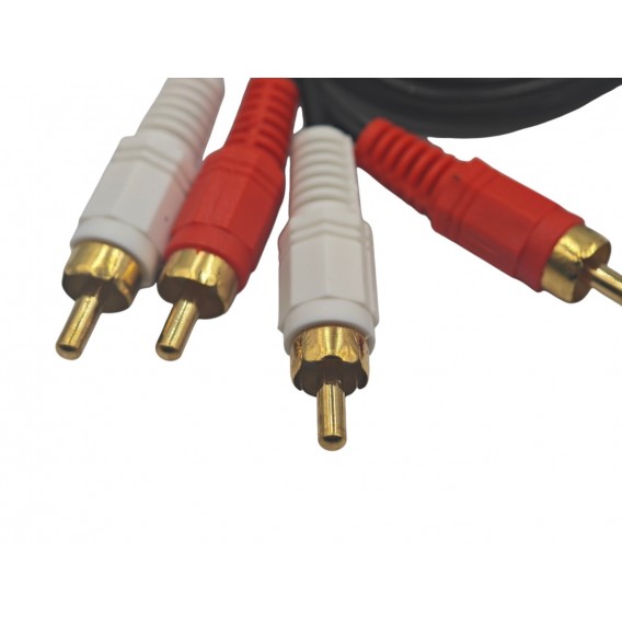 Аудіо кабель з 2 шт. RCA на 2 шт. RCA / 1.5 м / Чорний Аудіо кабель з 2 шт. RCA на 2 шт. RCA / 1.5 м / Чорний