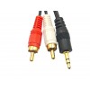Аудіо кабель з Mini jack 3.5 мм. на 2 шт. RCA / 3 метра / Чорний
