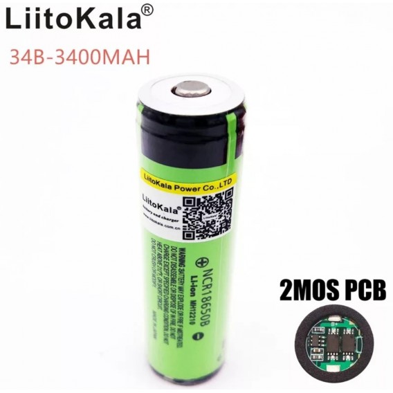 Акумулятор LiitoKala NCR18650B 3400 mAh Li-ion з платою захисту