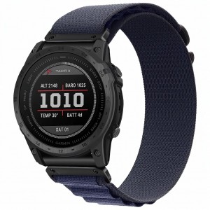 Нейлоновий ремінець для годинника Garmin QuickFit 26 мм Fenix 8 51 мм / 7X / 6X / Enduro / Tactix, синій