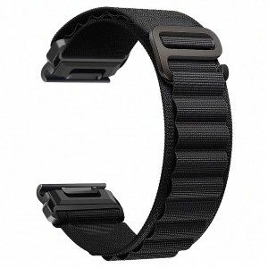 Нейлоновий ремінець для годинника Garmin QuickFit 22 мм Fenix 8 47 мм / 7 / 6 / 5 / Forerunner / Epix, чорний