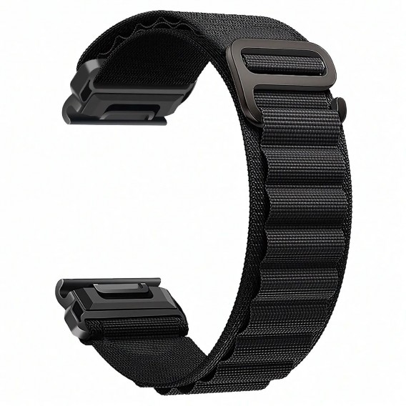 Нейлоновий ремінець для годинника Garmin QuickFit 22 мм Fenix 8 47 мм / 7 / 6 / 5 / Forerunner / Epix, чорний