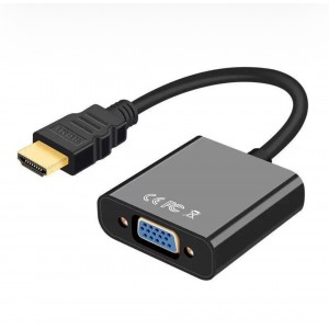 Кабель-перехідник HDMI - VGA  для передачі відео сигналу / 1080р / Чорний