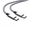 Нейлоновий кабель Type-c - Type-c для швидкої зарядки смартфонів (PD 60W) \ 50 см. \ Сірий