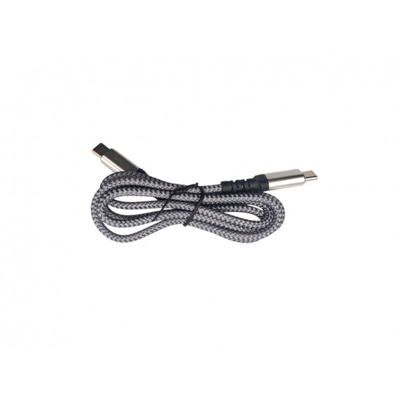 Нейлоновий кабель Type-c - Type-c для швидкої зарядки смартфонів (PD 60W) \ 50 см. \ Сірий Нейлоновий кабель Type-c - Type-c для швидкої зарядки смартфонів (PD 60W) \ 50 см. \ Сірий