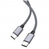 Нейлоновий кабель Type-c - Type-c для швидкої зарядки смартфонів (PD 60W) \ 1 метр \ Сірий