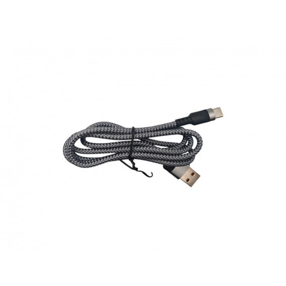 Нейлоновий кабель USB - Type-c для швидкої зарядки смартфонів \ 10 метрів \ Сірий Нейлоновий кабель USB - Type-c для швидкої зарядки смартфонів \ 10 метрів \ Сірий