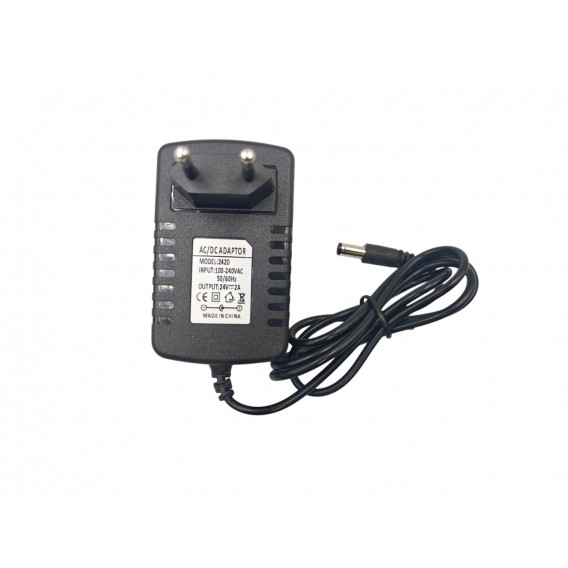 Мережевий блок живлення з індикатором / 24V 2A / AC - DC / Чорний Мережевий блок живлення з індикатором / 24V 2A / AC - DC / Чорний